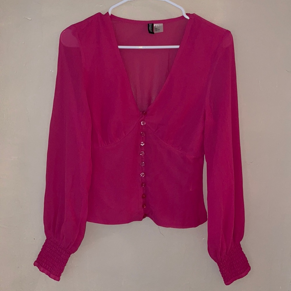 Pink Button Blouse